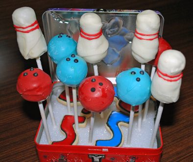 Cupcakes para fiesta de boliche.