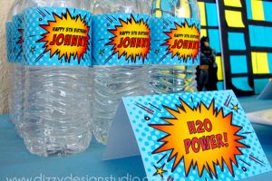 borellas de agua para fiesta de super heroes