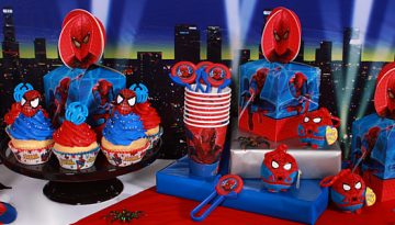 mesa de fiesta spiderman